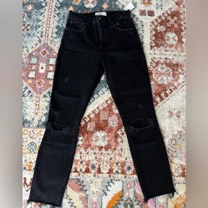 Abercrombie Black Distressed High Rise Skinny Jeans - size 25 regular